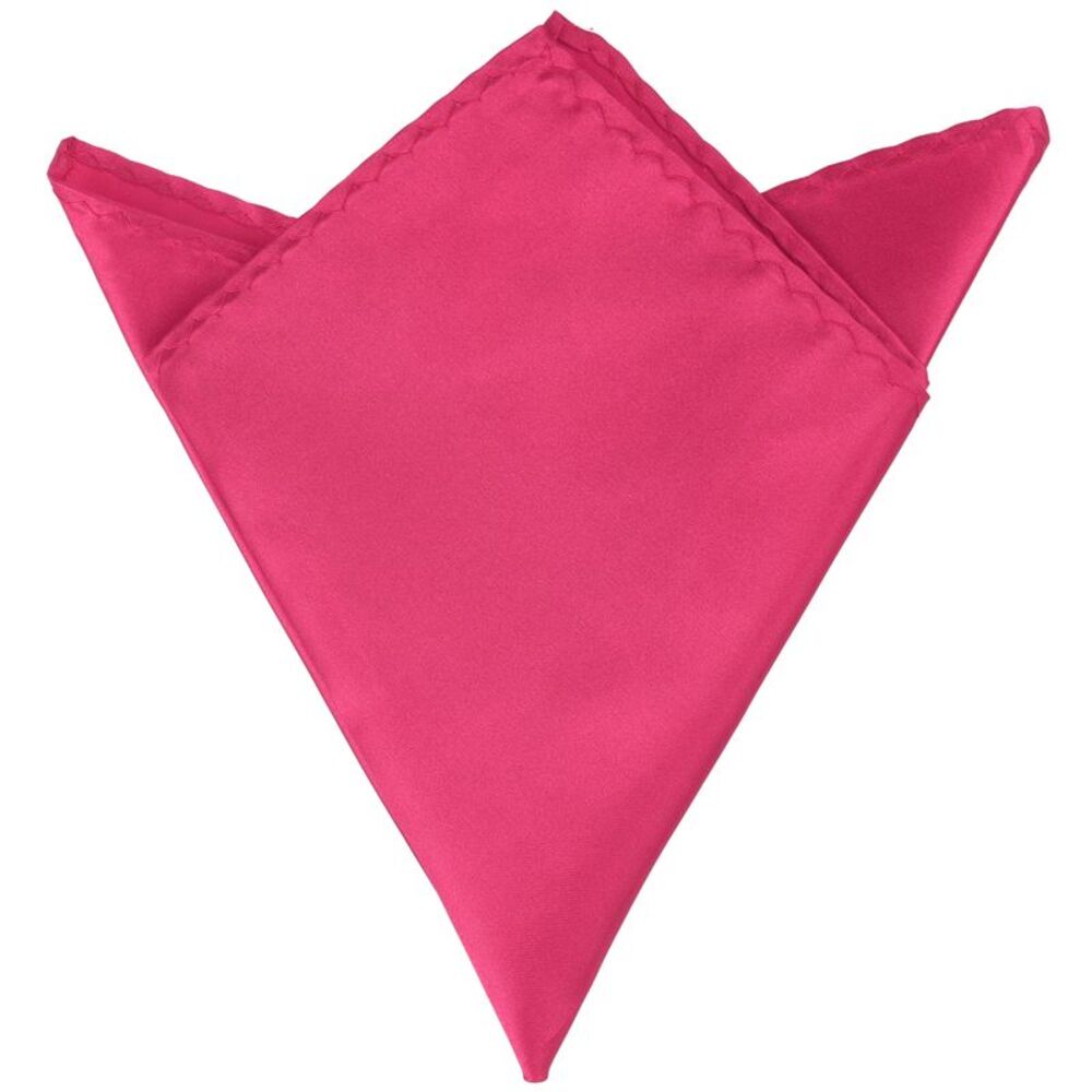 Foldable Handkerchiefs Satin Shiny Solid Color Pocket Square Hot Pink